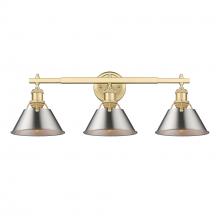 Golden 3306-BA3 BCB-PW - Orwell BCB 3 Light Bath Vanity in Brushed Champagne Bronze with Pewter shades