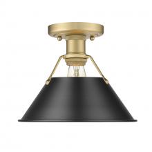 Golden 3306-FM BCB-BLK - Orwell BCB Flush Mount in Brushed Champagne Bronze with Matte Black shade