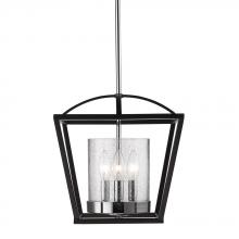  4309-SF BLK-SD - Mercer Black Convertible Semi-Flush w/ Seeded Glass