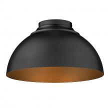 Golden 6956-FM BLK-BLK - Zoey Flush Mount in Matte Black with Matte Black Shade