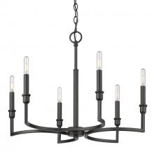 Golden 8209-6 BLK - Ellyn 6 Light Chandelier in Matte Black