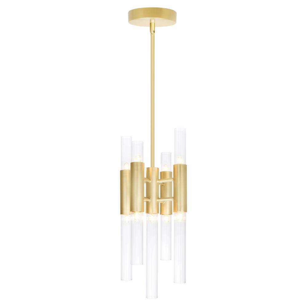 Orgue 9 Light Mini Pendant With Satin Gold Finish