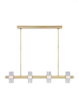 Visual Comfort & Co. Modern Collection KWLS20927CNB - Kelly Wearstler Laurel 4-light dimmable LED large linear chandelier with natural brass finish