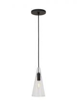 Visual Comfort & Co. Modern Collection SLPD280CB - Sean Lavin Lustra 1-light dimmable small accent pendant with nightshade black finish and glass shade