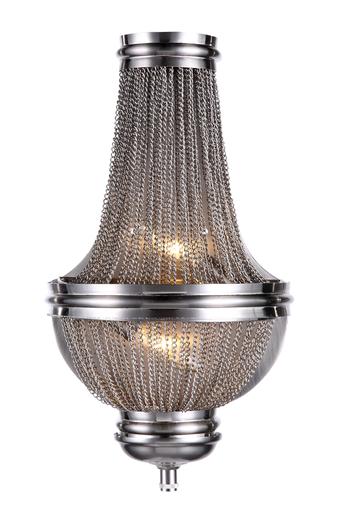 Paloma Collection Wall Sconce D:9.5in H:16.5in E:4.5in Lt:2 Pewter Finish