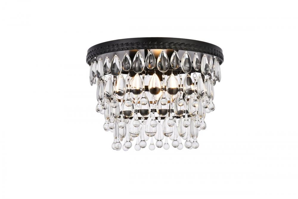 Nordic 3 Lights Black Flush Mount