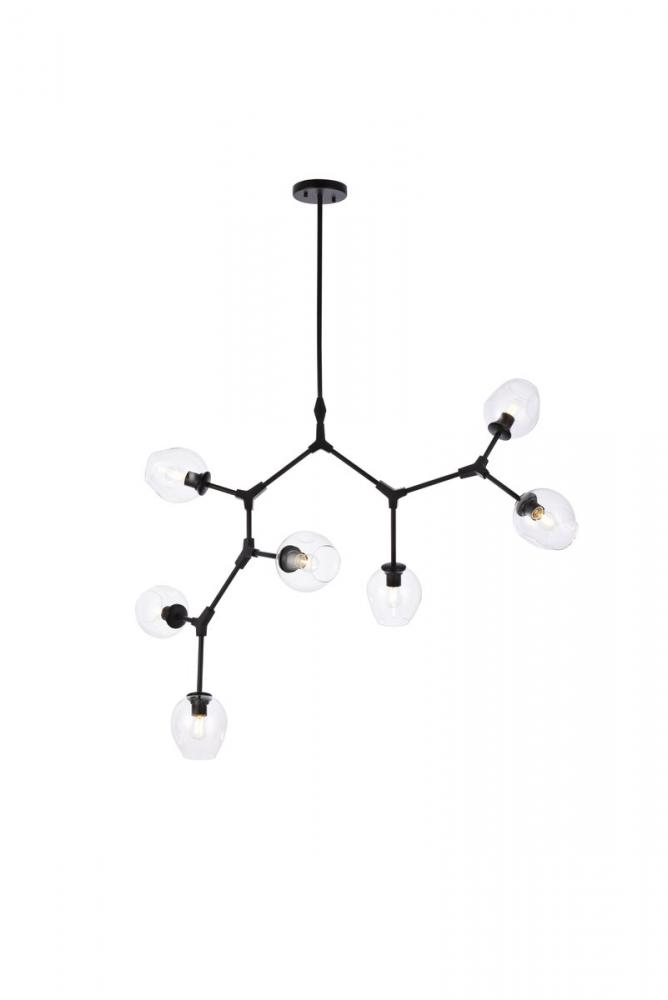 Cavoli 7 Lights Black Chandelier