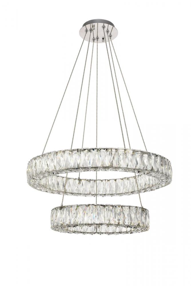 Monroe Integrated LED Chip Light Chrome Chandelier Clear Royal Cut Crystal