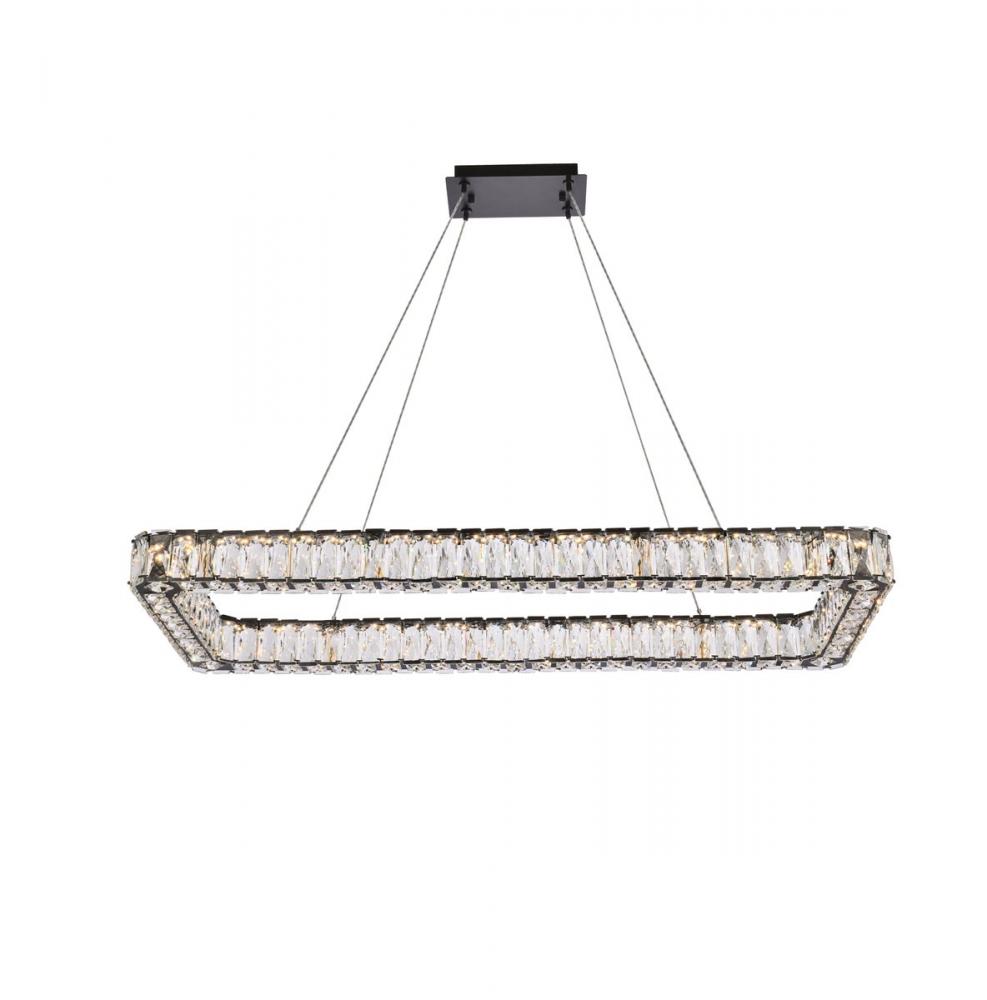 Monroe 42 Inch LED Single Rectangle Pendant in Black