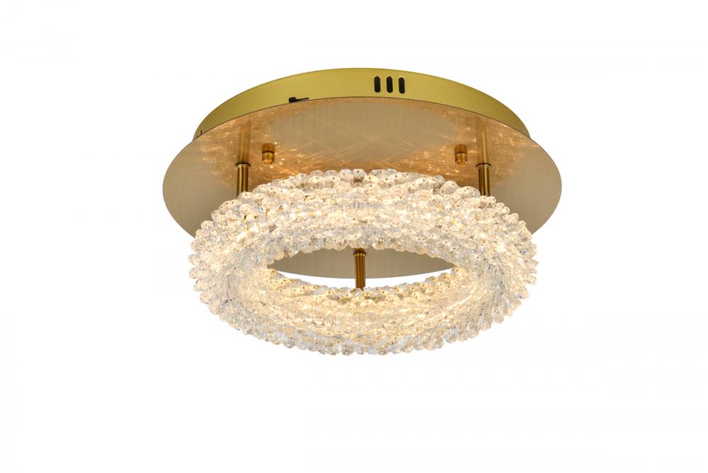 Bowen 14 Inch Adjustable LED Flush Mount in Satin Gold