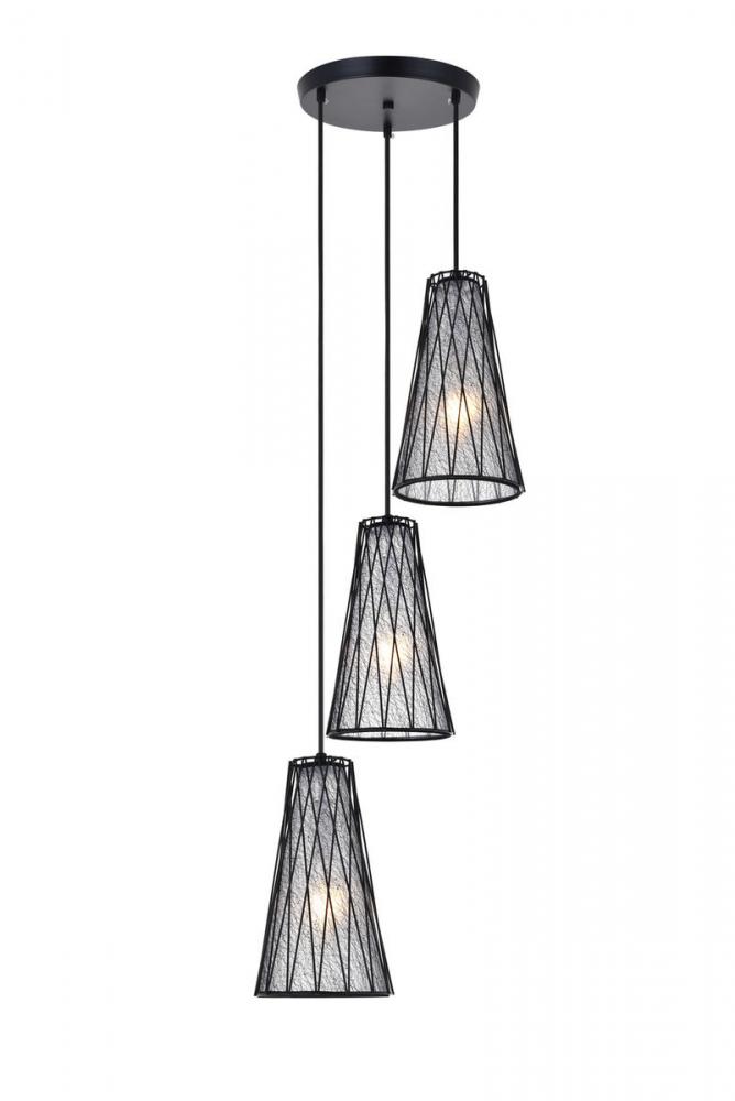 Modesta 3 Light Black Pendant