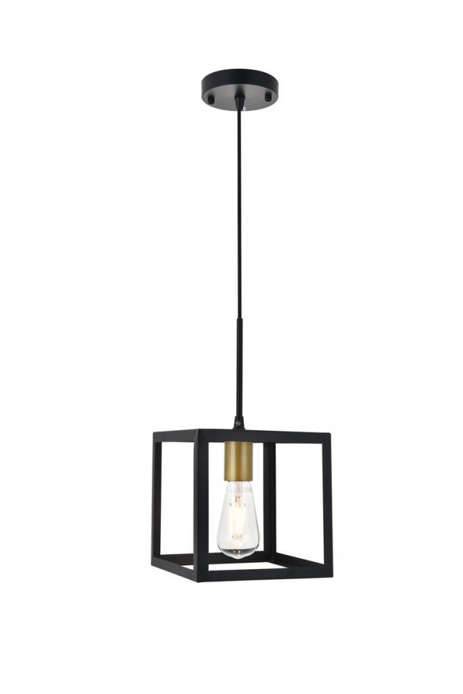 Resolute 1 Light Brass and Black Pendant