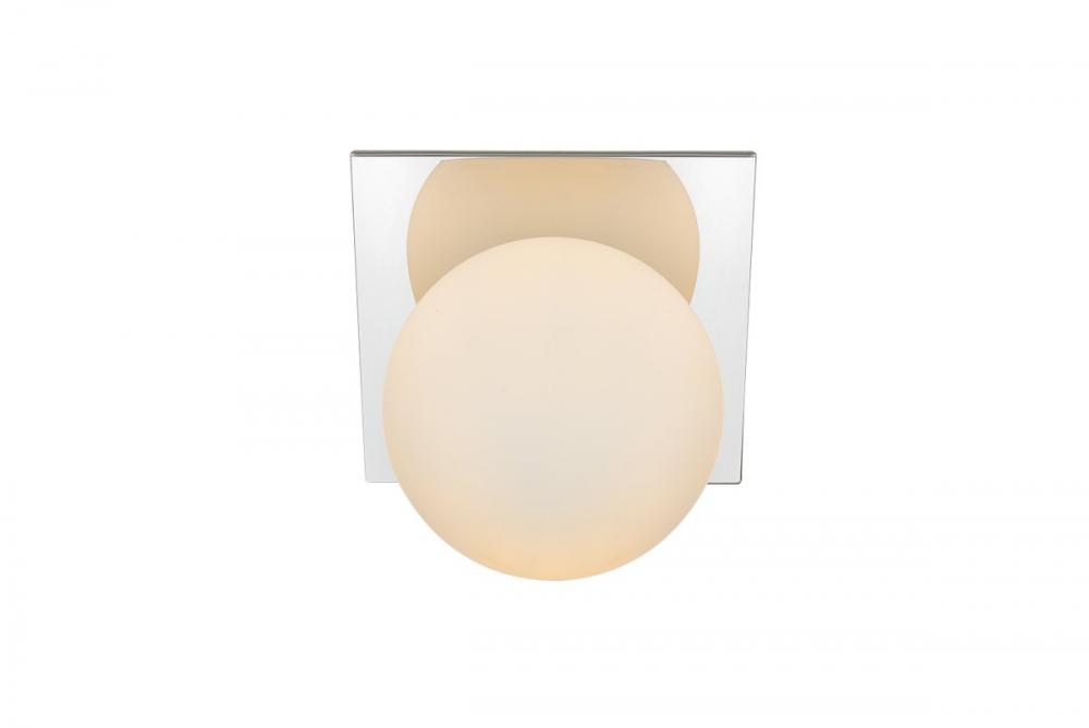 Jillian 1 light Chrome and frosted white Bath Sconce