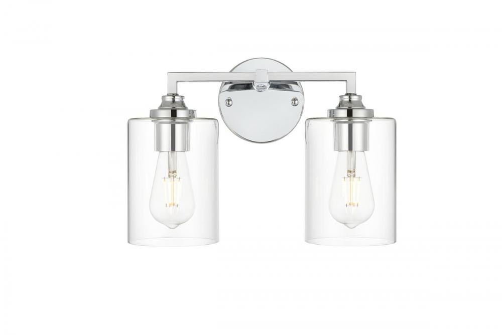 Mayson 2 Light Chrome and Clear Bath Sconce