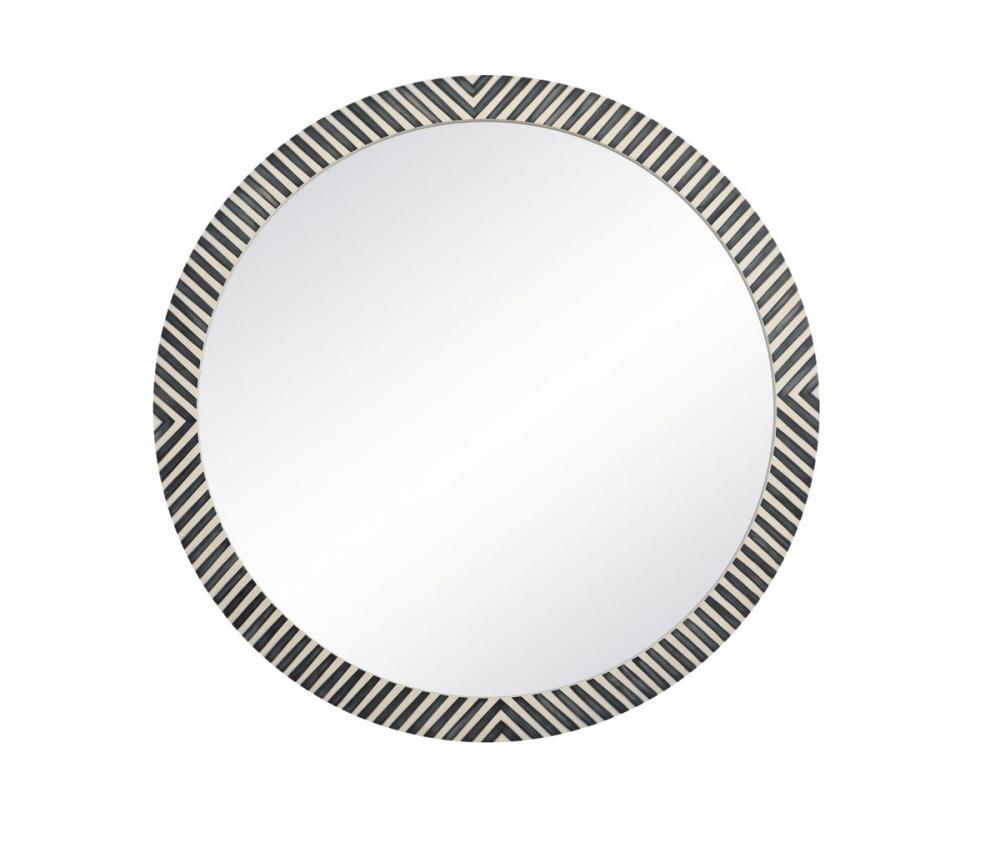 Round Mirror 48 Inch in Chevron