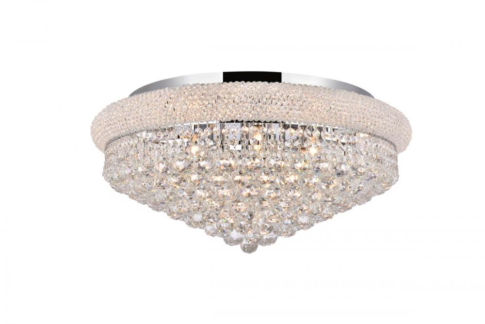 Primo 15 Light Chrome Flush Mount Clear Royal Cut Crystal