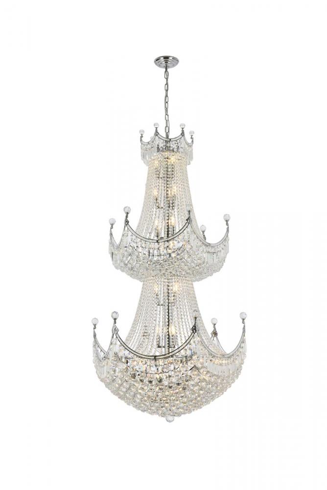 Corona 36 Light Chrome Chandelier Clear Royal Cut Crystal