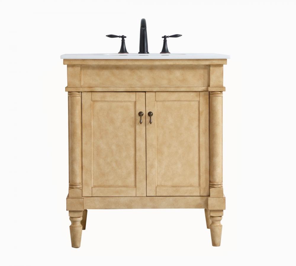 30 inch Single Bathroom Vanity in Antique Beige