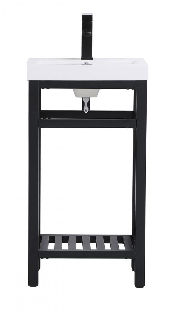 18 Inch Single Bathroom Metal Vanity in Golden Black