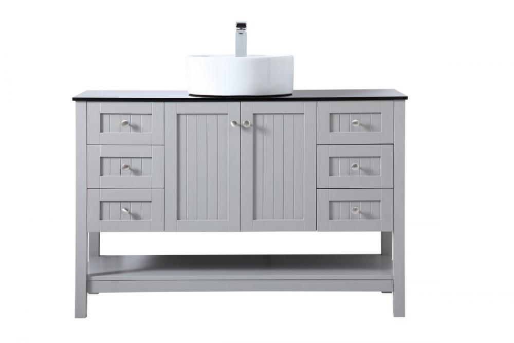 48 Inch Vessel Sink Bathroom Vanity in Gray