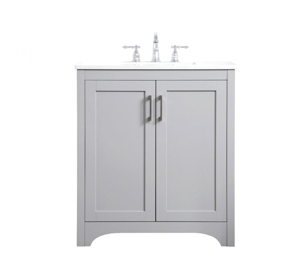 30 inch Single Bathroom Vanity in Grey