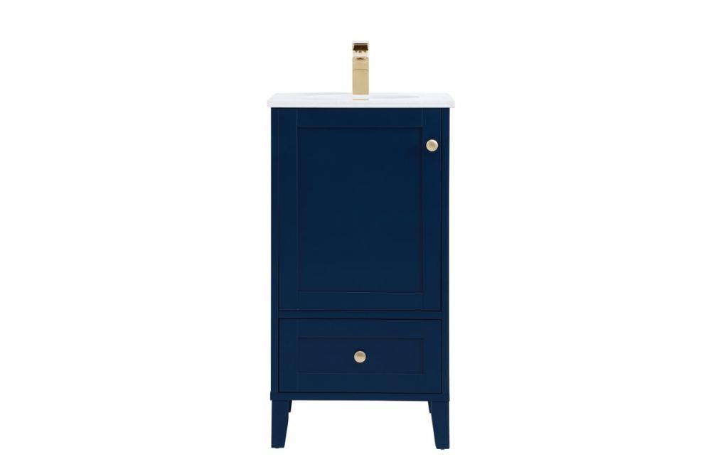 18 Inch Single Bathroom Vanity in Blue