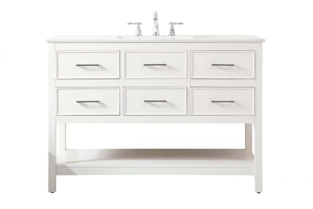 48 Inch Single Bathroom Vanity in White