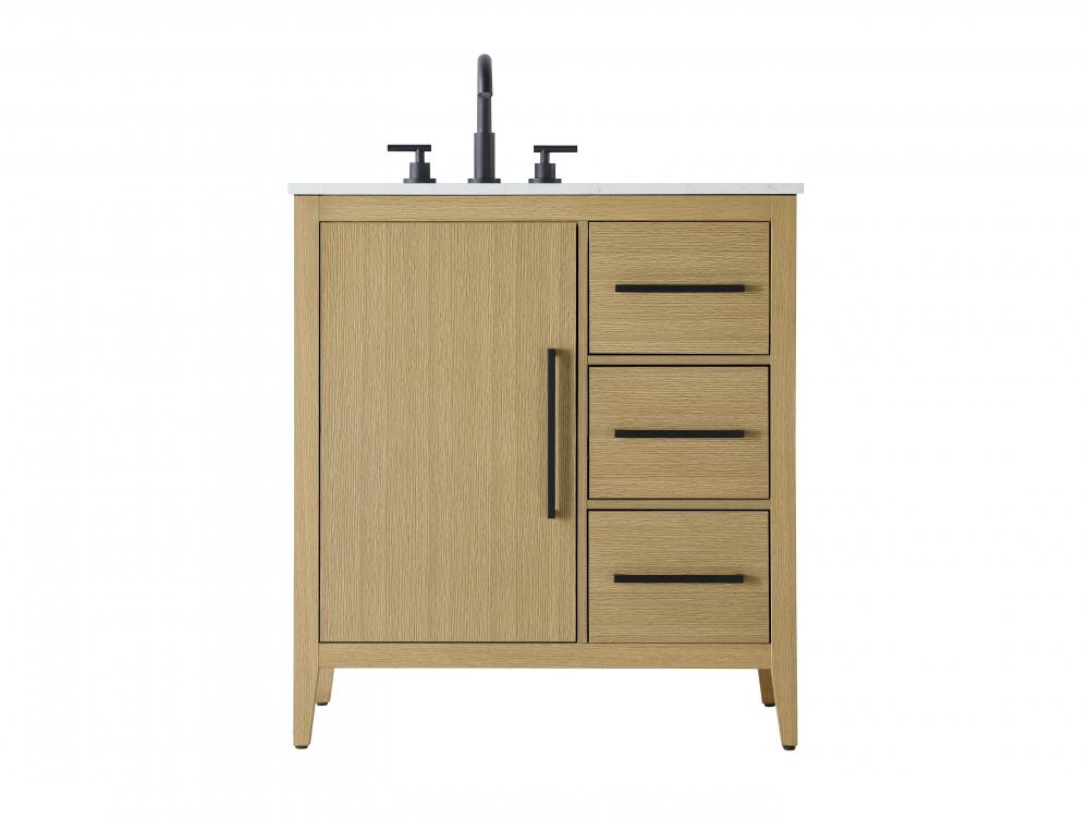 32 Inch Single Bathroom Vanity In  Honey Brown