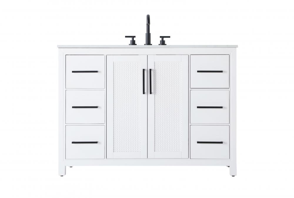 48 Inch Single Bathroom Vanity In White