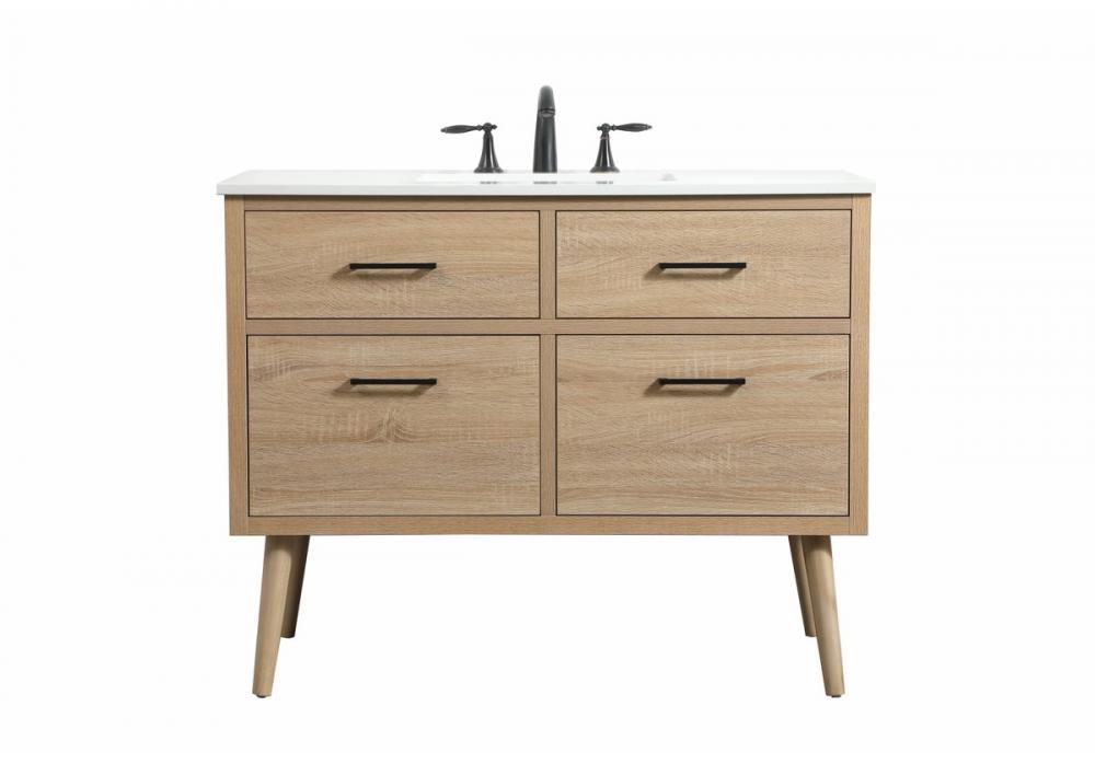 42 inch Single bathroom vanity in mango wood