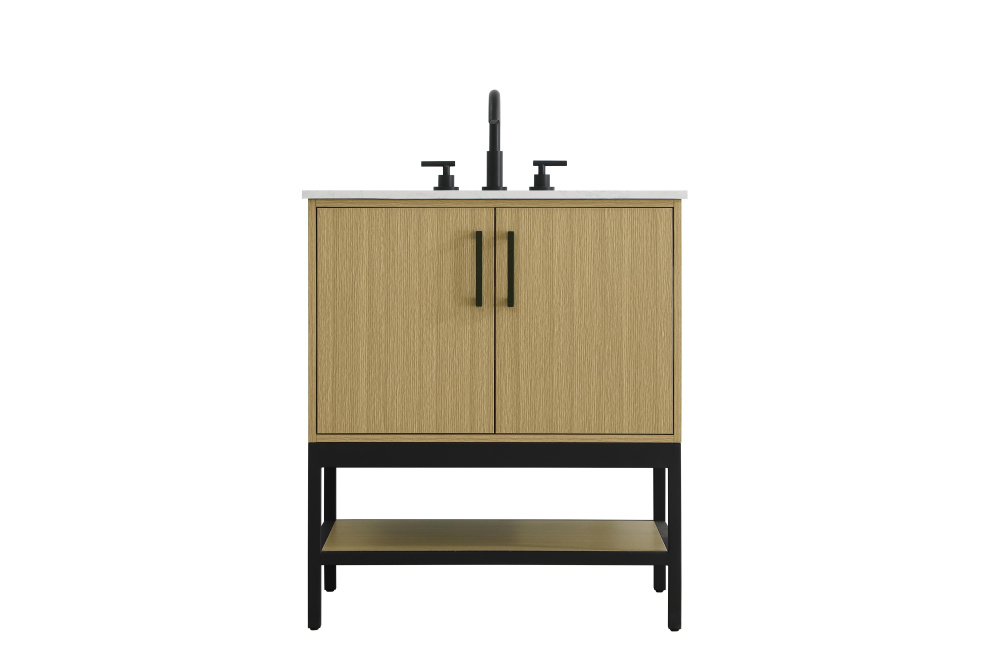 Vanity Cabinet 2Dr 30"x22"x34" Honey Brown