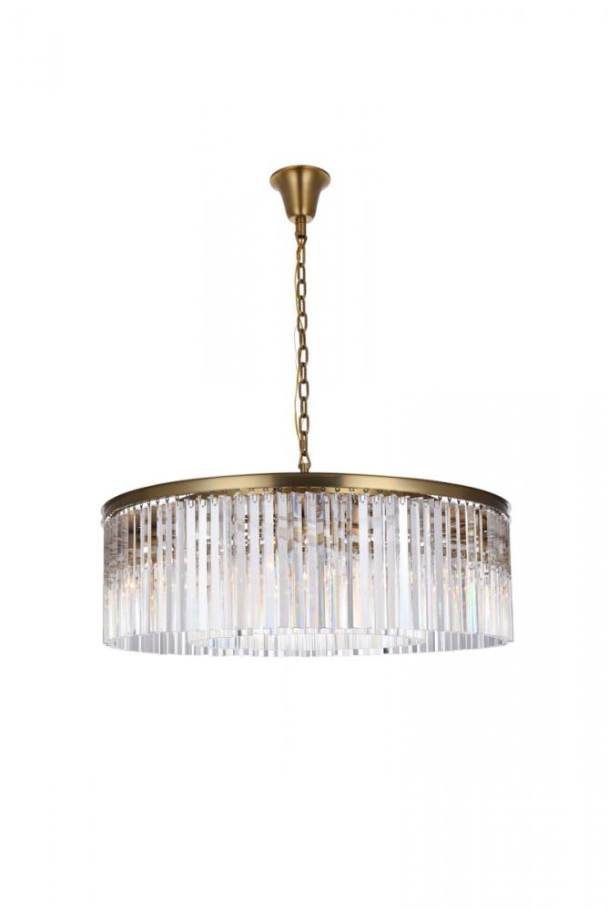 Sydney 43.5 Inch Round Crystal Chandelier in Satin Gold