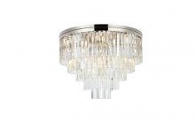 Elegant 1201F32PN/RC - Sydney 17 Light Polished Nickel Flush Mount Clear Royal Cut Crystal