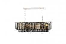 Elegant 1202D50PN-SS/RC - Sydney 12 Light Polished Nickel Chandelier Silver Shade (Grey) Royal Cut Crystal