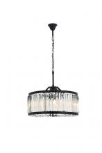 Elegant 1203D28MB/RC - Chelsea 8 Light Matte Black Chandelier Clear Royal Cut Crystal