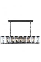 Elegant 1212D60FB - Monaco 18 Light Flat Black (Matte) Chandelier Clear Glass Crystal