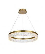 Elegant 2050D22SG - Linden 22 Inch Adjustable LED Chandelier in Satin Gold