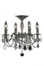 Elegant 9204F17PW/RC - Rosalia 4 Light Pewter Flush Mount Clear Royal Cut Crystal