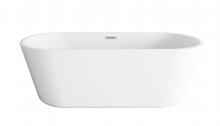 Elegant BT10671GW-BNK - 71 inch Soaking Bathtub in Glossy White with Brushed Nickel Trim