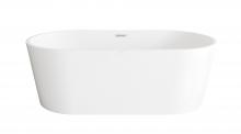 Elegant BT30167GW-BNK - 67 inch Bathtub in Glossy White with Brushed Nickel Trim