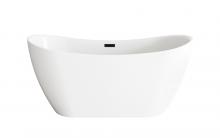 Elegant BT30459GW-MBK - 59 inch Bathtub in Glossy White with Matte Black Trim