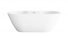 Elegant BT30567GW-PCH - 67 inch Bathtub in Glossy White with Chrome Trim