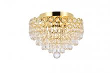 Elegant V1902F12G/RC - Century 4 Light Gold Flush Mount Clear Royal Cut Crystal