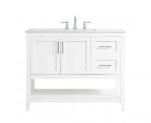 Elegant VF16042WH - 42 Inch Single Bathroom Vanity in White