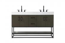 Elegant VF29254DMMB - 54 inch Double Bathroom Vanity in Mocha Brown