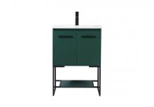 Elegant VF42524MGN - 24 Inch Single Bathroom Vanity in Green