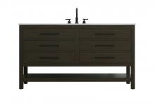 Elegant VF60560MMB - 60 inch Single Bathroom Vanity in Mocha Brown