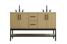 Elegant VF60754DMHB - Vanity Cabinet 4Dr2Dw 54"x22"x34" Honey Brown