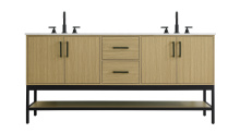 Elegant VF60772DMHB - Vanity Cabinet 4Dr2Dw 72"x22"x34" Honey Brown