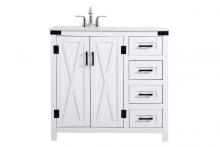 Elegant VF90236WH - 36 Inch Bathroom Vanity in White